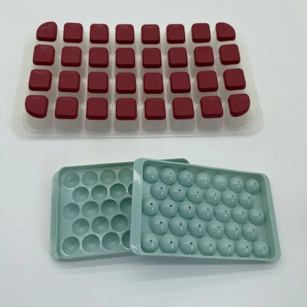 33 Cavity Ice Ball Maker Mold with Lid & Silicone Ice Cube Tray For Cocktails